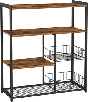 Scaffalatura per isola da cucina VALORA stile loft marrone rustico KKS96X