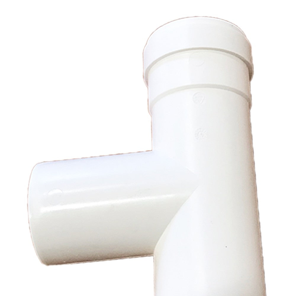 Tee maschio-femmina con scarico condensa, completo di guarnizione in pp di d80 mm