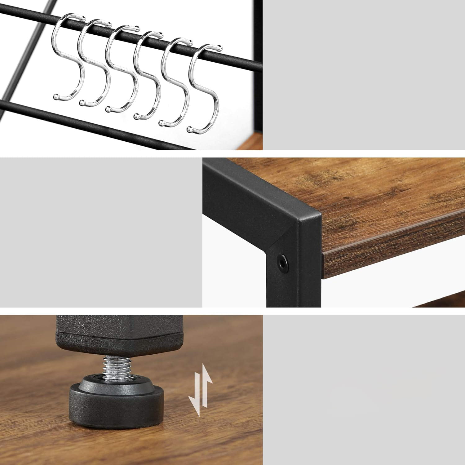 Scaffalatura per isola da cucina VALORA stile loft marrone rustico KKS96X