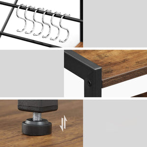 Scaffalatura per isola da cucina VALORA stile loft marrone rustico KKS96X