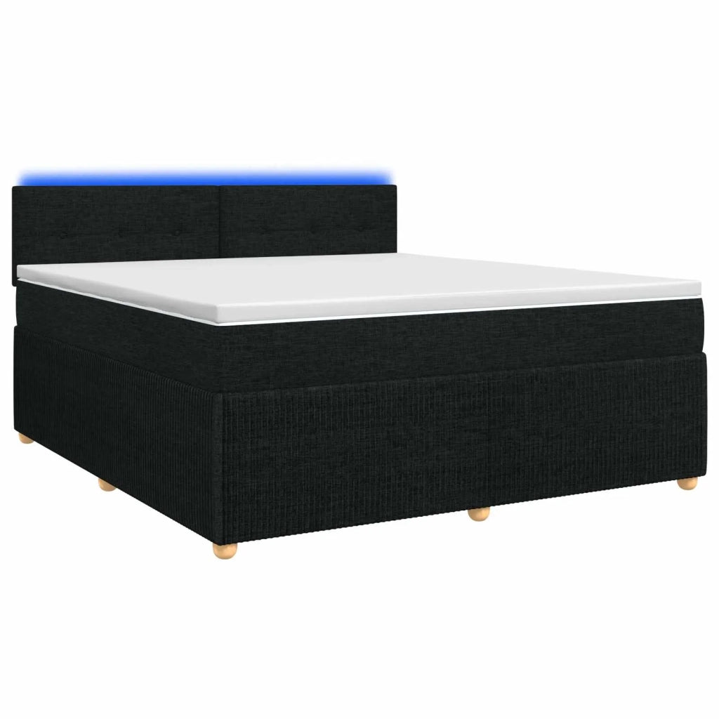 Letto box spring con materasso Nero 140 x 200 cm Tessuto 3452948