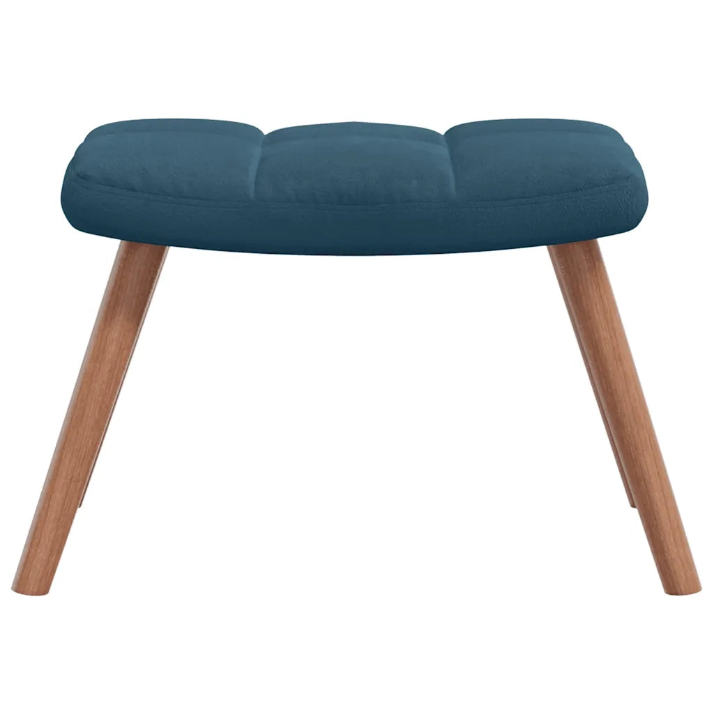 Poltrona Relax con Poggiapiedi Blu in Velluto cod mxl 15030