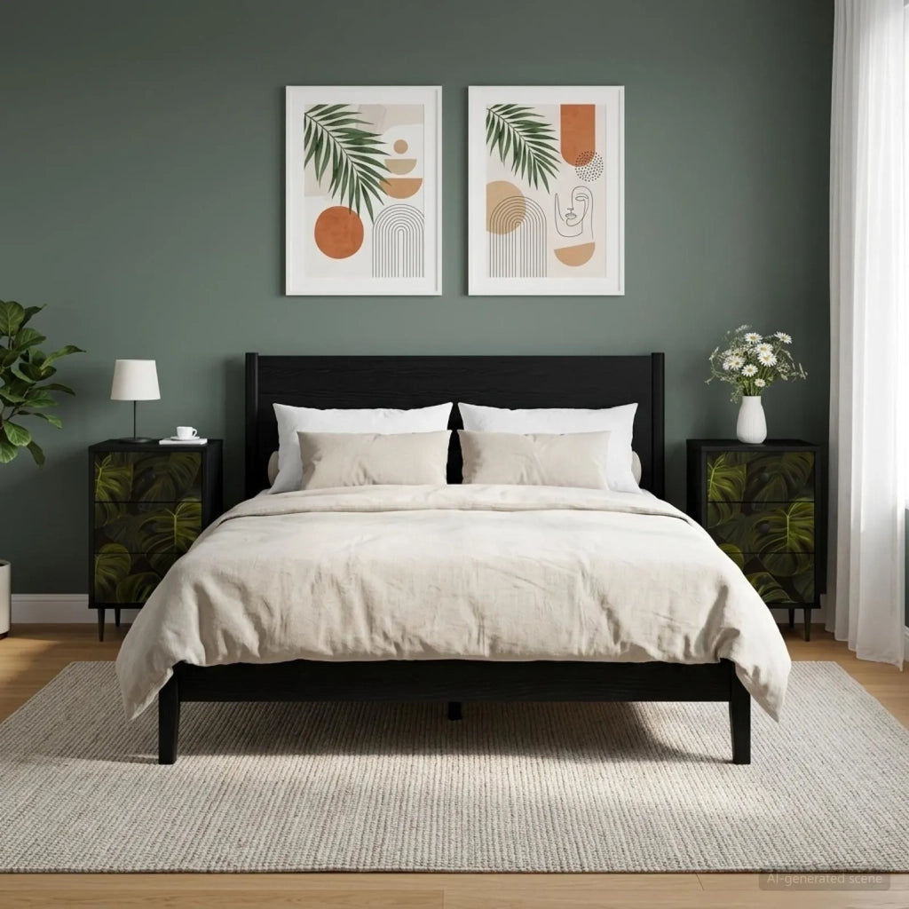 Armadio da Notte ELBURG 2 pz Rovere Nero 36 x 33 x 61 cm 8007318