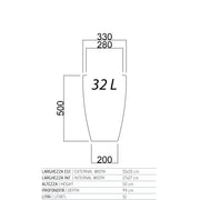 Vaso Parodia Resina Quadrato Marrone H50 33x33Cm