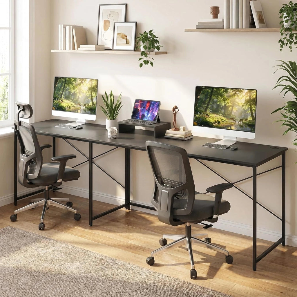Scrivania angolare a forma di L, scrivania per computer reversibile, con supporto per monitor, 2 combinazioni, scrivania angolare per ufficio, tavolo da gioco (grigio)