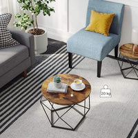 Tavolini da caffè Valora Rustic Brown Set di 2 con struttura in acciaio | stile loft