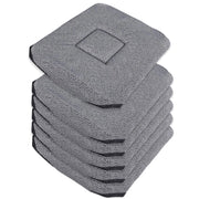 Set 6 Cuscini Sedia Cotone Con Alette Lavabili Morbidi Universali Moderni Coprisedia Maculati Grigio