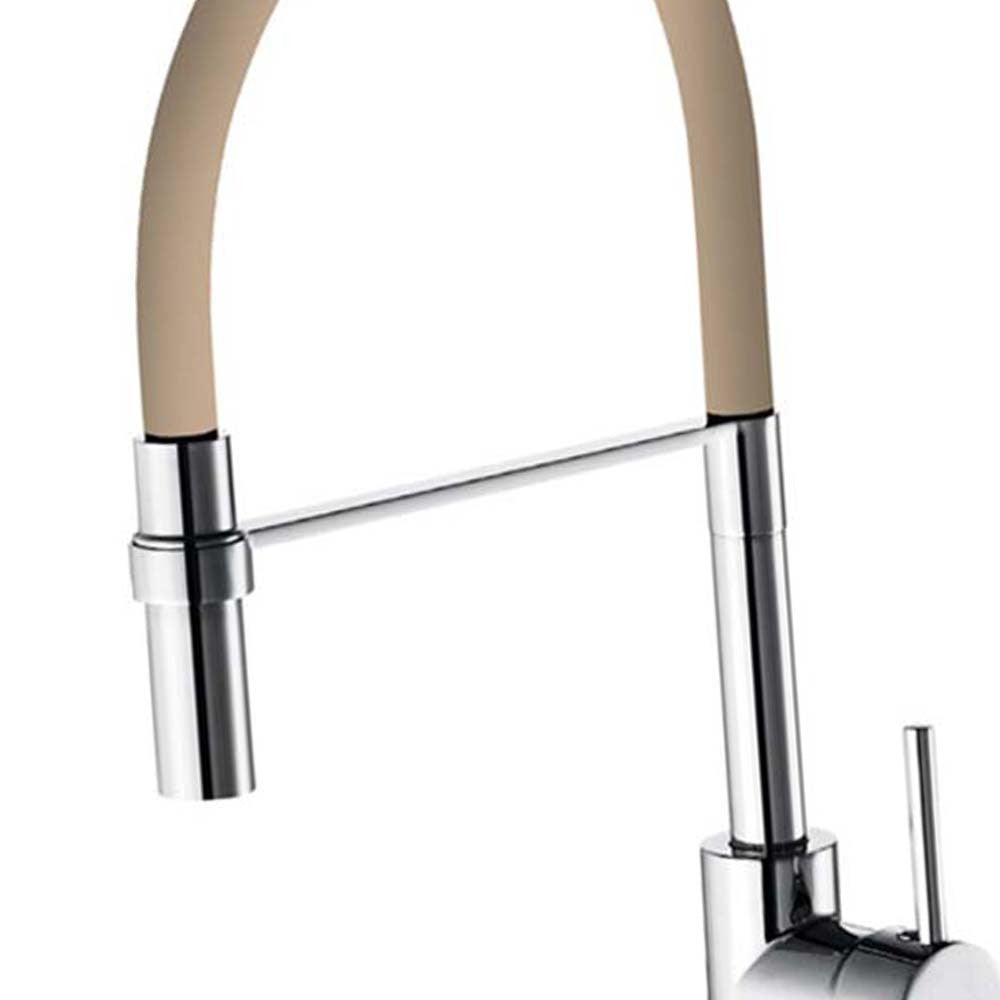 Miscelatore lavello winter con flessibile color tortora e doccetta estraibile