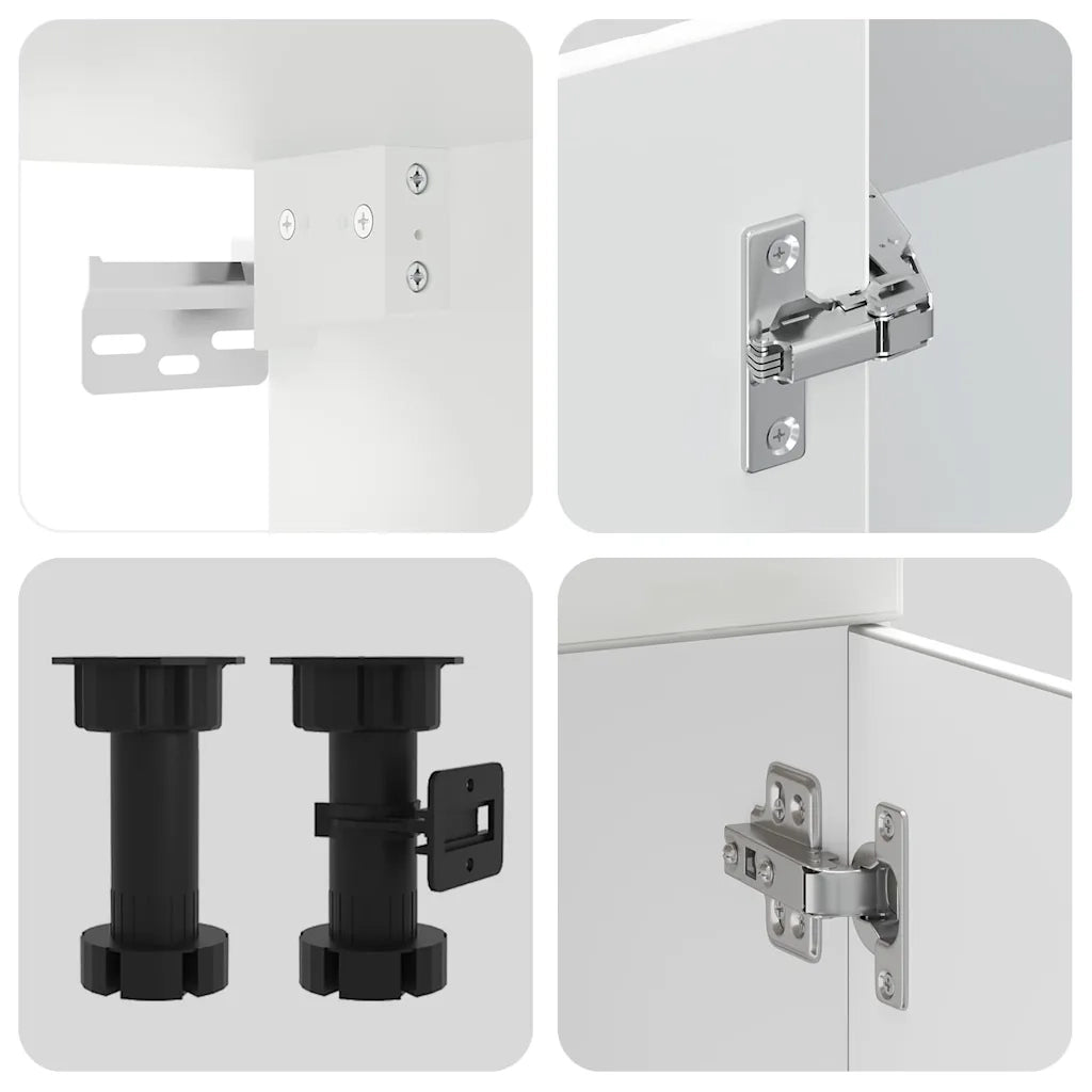 vidaXL Set Mobili da Cucina 8 pz Porto Bianco Legno Multistrato