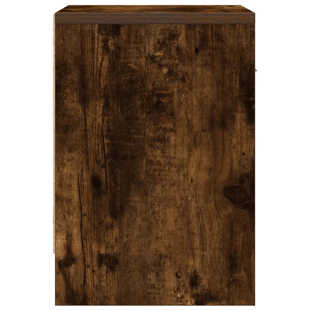 Comodini 2 pz con Cassetto-Set di 2 Tavolino da notte Rovere Fumo 39x28x41 cm