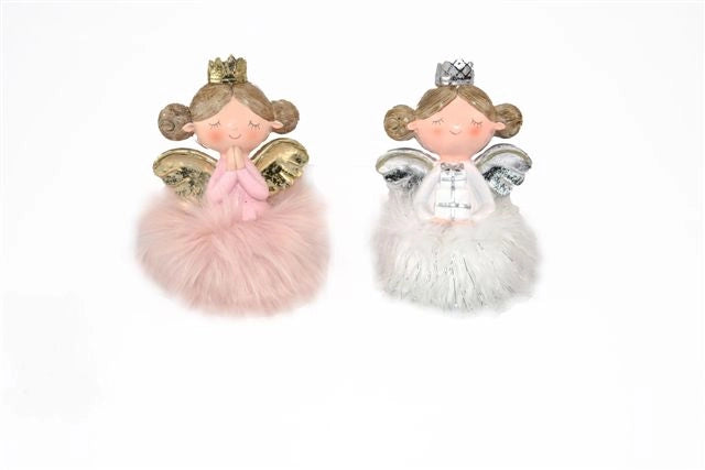 Bambolina Bambola Decorativo Natalizio con Luce 14 cm 2 Colori