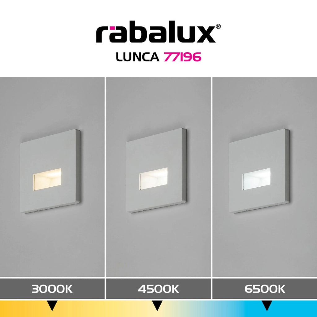 Faretto segnapasso Lunca LED IP20 bianco quadrato Rabalux