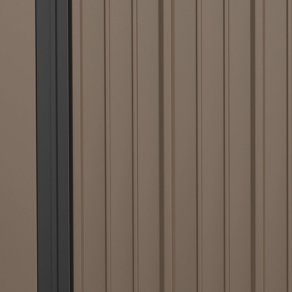 Casetta Box da Giardino 161,5x94,5x196 cm Porta Attrezzi con Catenaccio in Acciaio Marrone