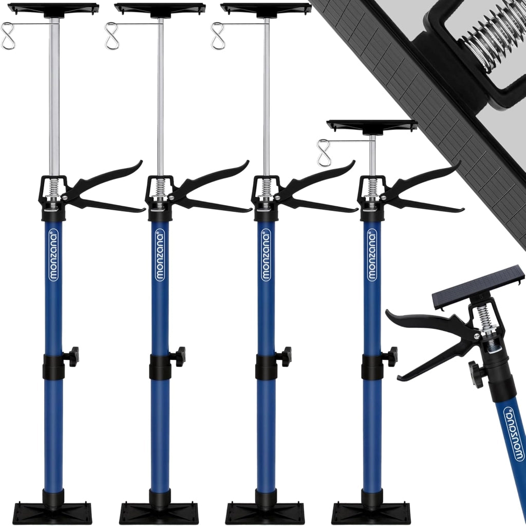 Supporto a Soffitto in Set da 4 Regolabile in Altezza 115-290cm Carico Max. 30kg Morsetto per Telaio Parete
