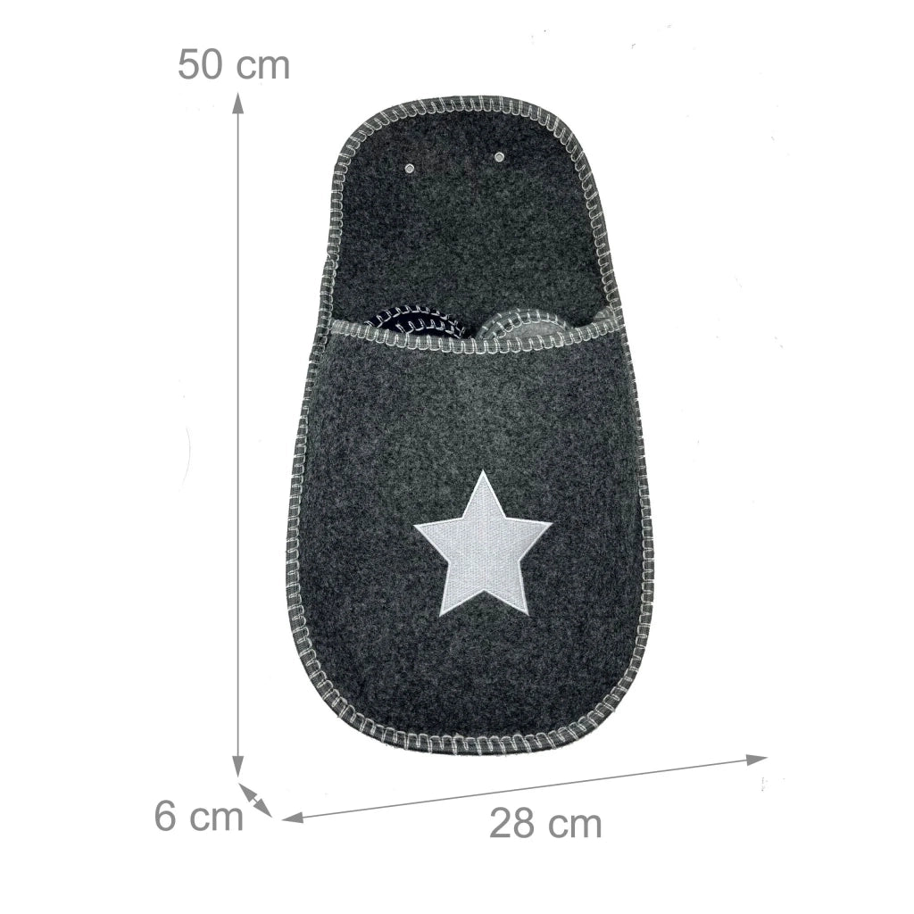 Set di 6 pantofole per ospiti antiscivolo moderne 36/45 in feltro grigio 13_0017718