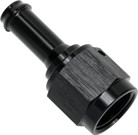 Adattatore di tubo per carburante femmina - Acciaio in alluminio - Nero - 6AN a 5/16 e 3/8 Barb - Fitting di connessione per tubo di carburante - Adatto per diversi applicativi