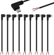 Cavo USB-C a 90 gradi 10x, 22 AWG, 5V/3A per connessioni DIY