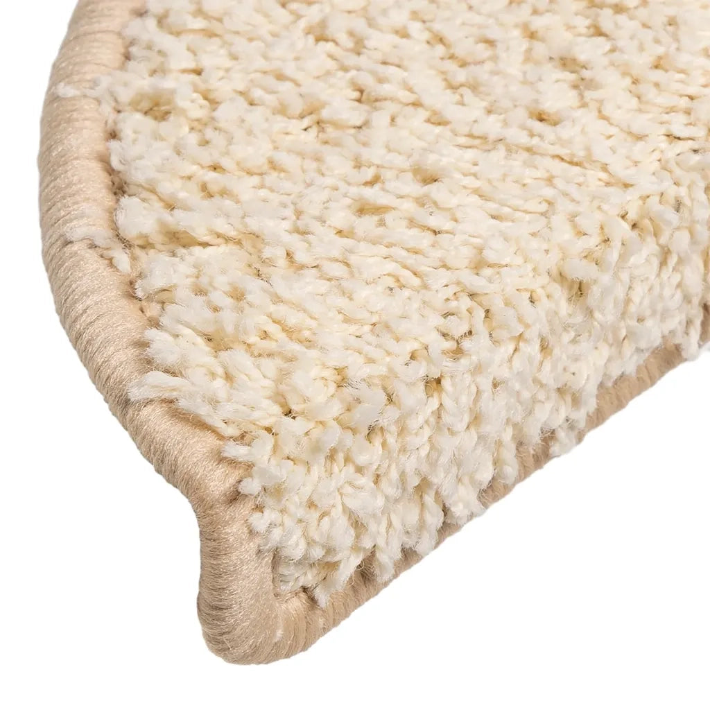 Tappetini per scale 15 pz | Gradini per Scale 56x17x3 cm Crema Semicircolari