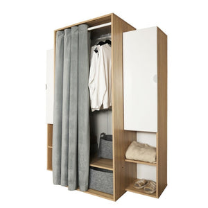 Armadio Guardaroba 150x56x184h cm Krell rovere bianco