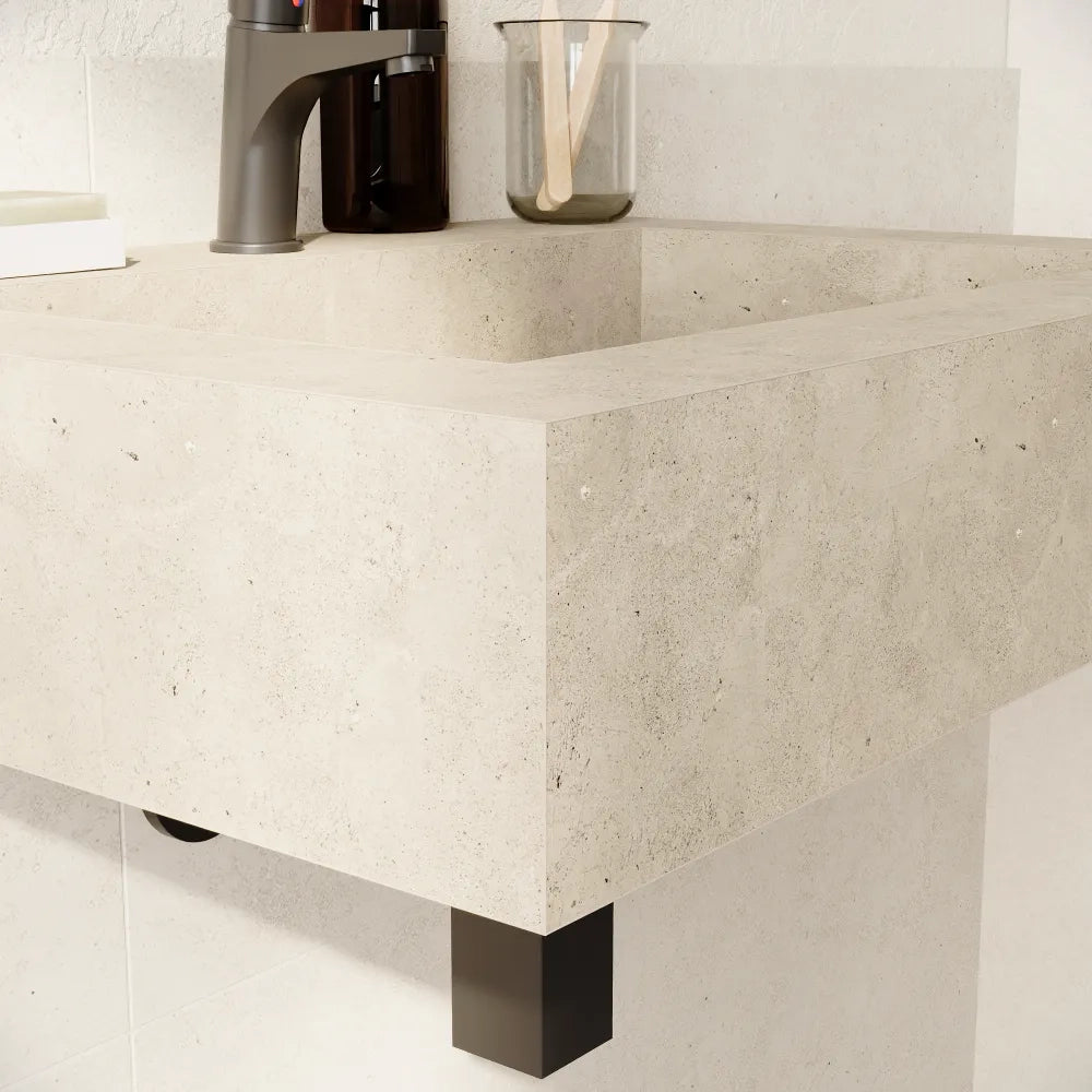 Lavabo sospeso in hpl 70cm effetto cemento | Baikal