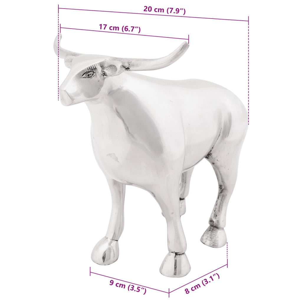 Scultura in Bull di  Argento 20x17x23 cm Alluminio