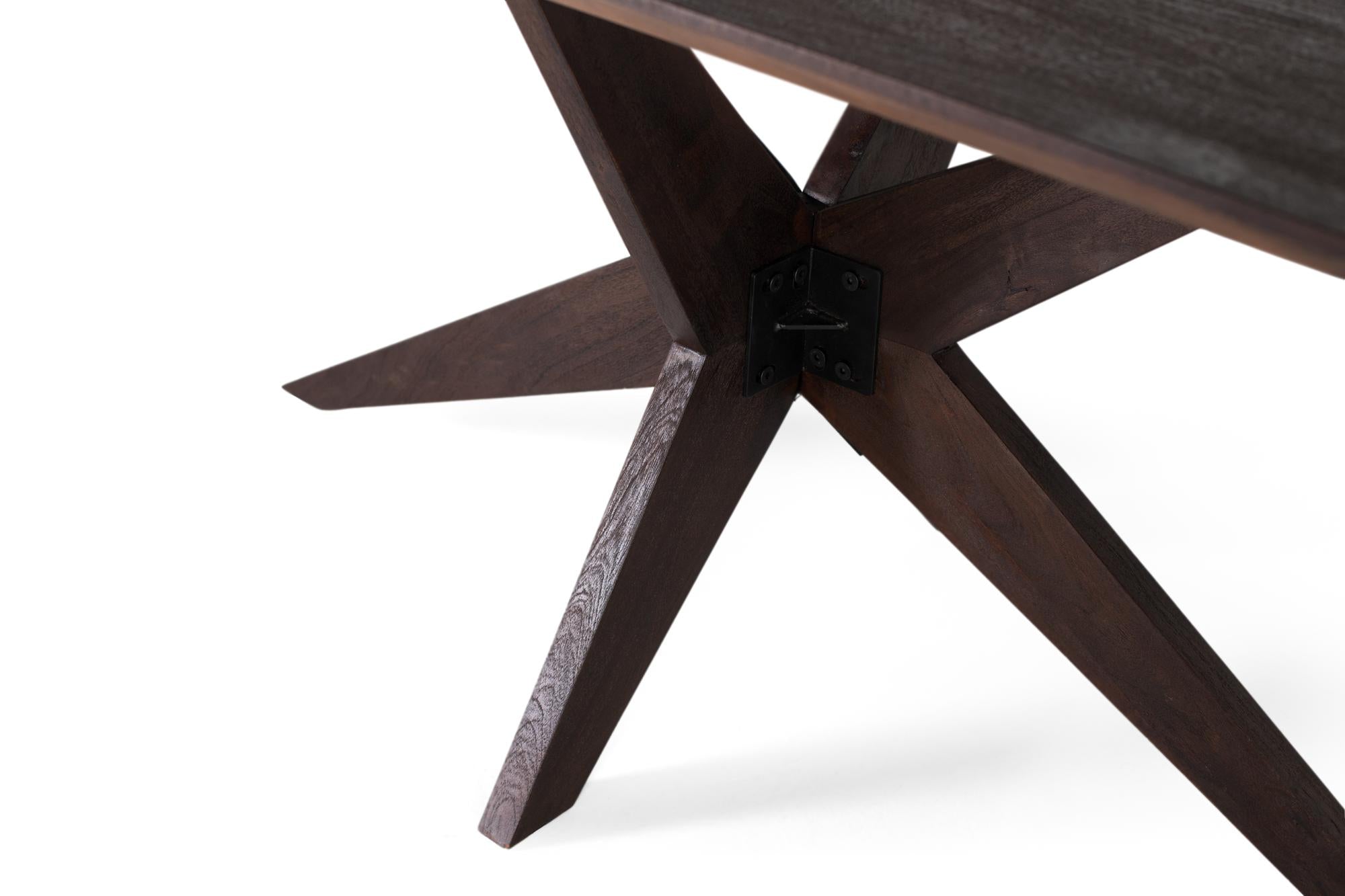 Tavolo da pranzo rettangolare in legno di mango wengé 180 cm