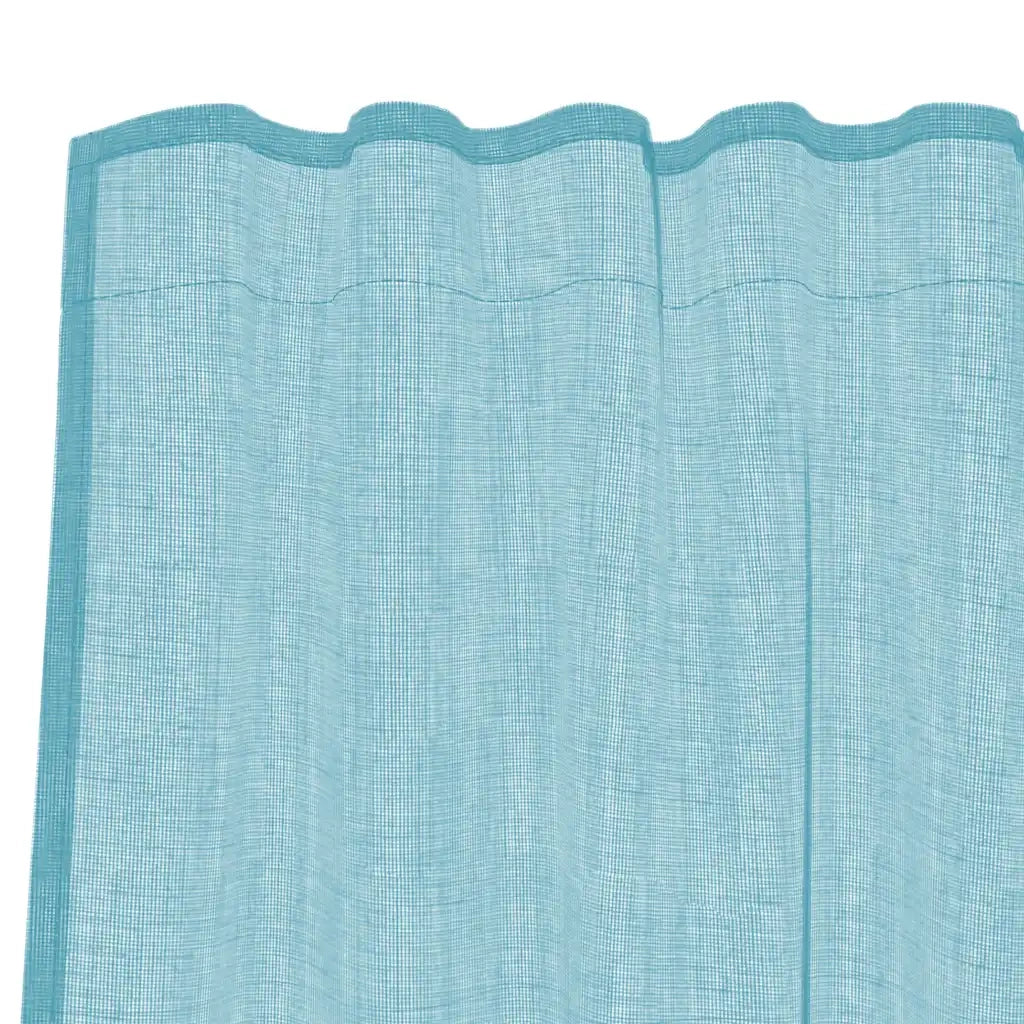 Tende in Voile con Tasche per Aste 2 pz Turchese