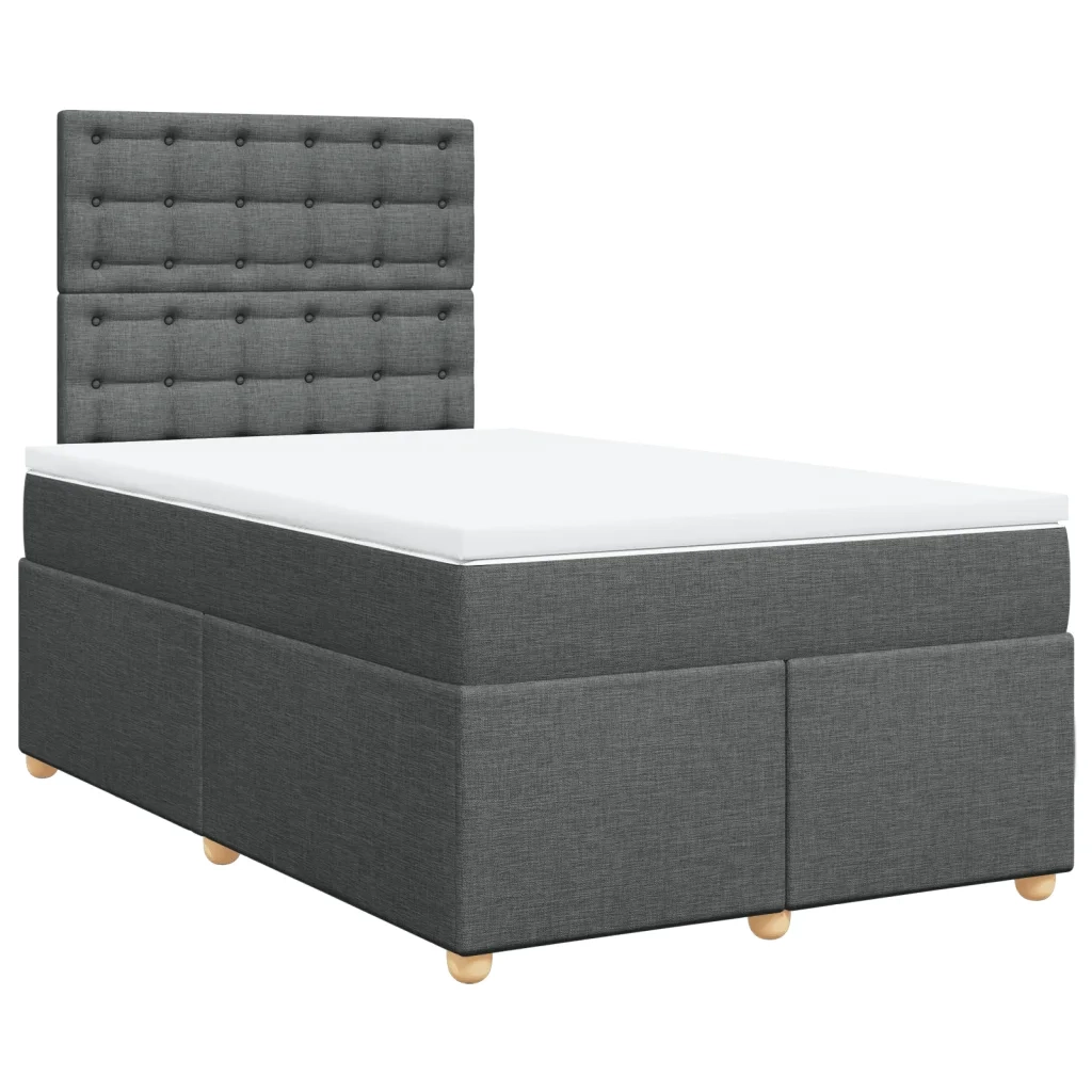 Giroletto a Molle con Materasso Grigio Scuro 120x190cm Tessuto 3291234