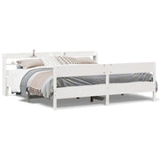 Letto matrimoniale | Letto per adulti | Giroletto senza Materasso Bianco 200x200 cm Legno Massello Pino