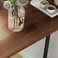 Tavolo da bar, Tavolo alto, Tavolo da Cucina, Design Industriale, 3 Ripiani, 120 x 40 x 105 cm, Nero e Marrone