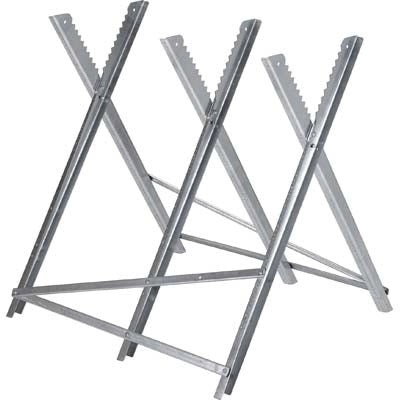 CAVALLETTO TAGLIO LEGNA EFFE  ACCIAIO ZINC. CM 79X80 MAX KG.150
