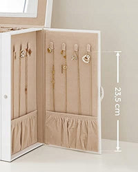 Portagioie Valora bianco con specchio, 5 cassetti e ante laterali