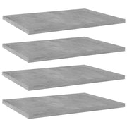 Ripiani per Libreria 4pz Grigio Cemento 40x30x1,5cm Multistrato 805162