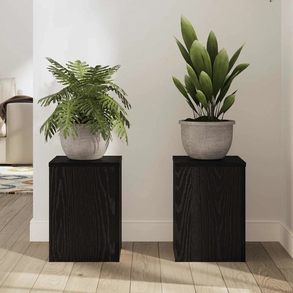 Supporto per piante 2 pcs Rovere Nero 25 x 25 x 35 cm 869230