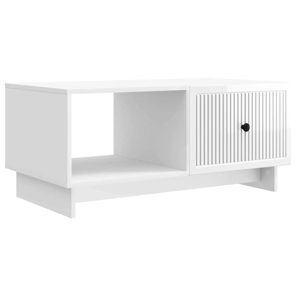Tavolino da salotto Bianco Lucido 90 x 50 x 40 cm 894039