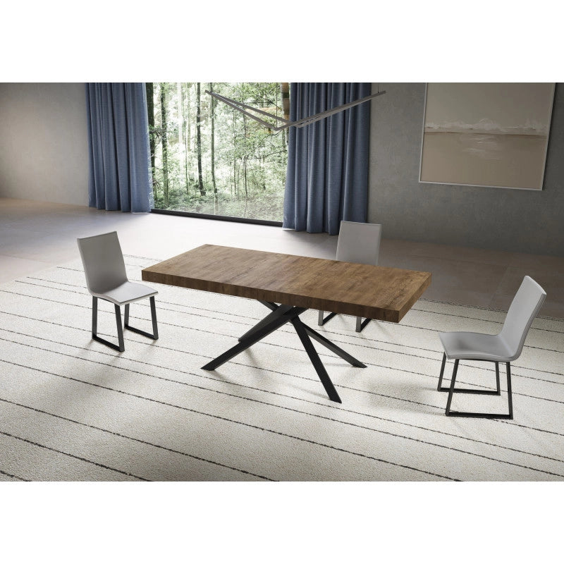 Tavolo allungabile 200/460x90 cm Niket telaio Antracite - Noce