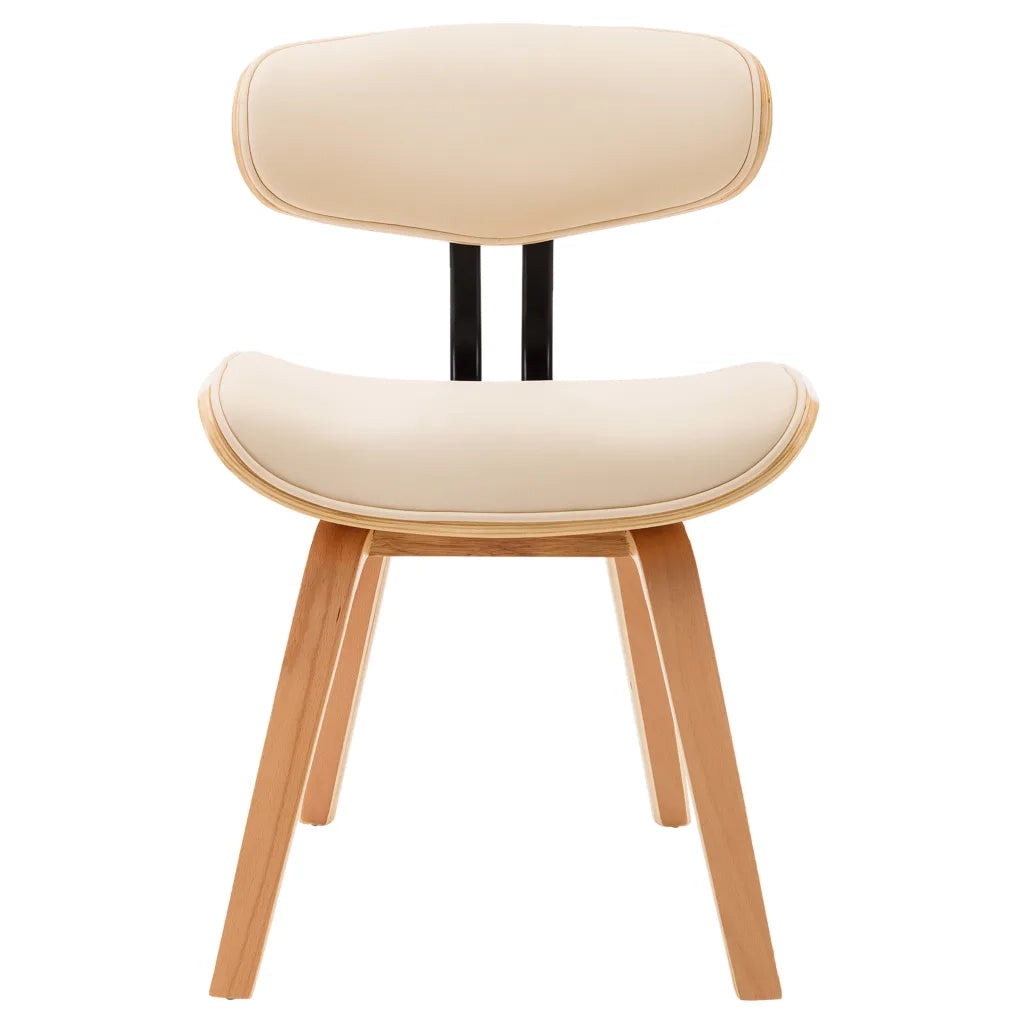 Sedie da Pranzo 2 pz Crema in Legno Piegato e Similpelle cod mxl 22530