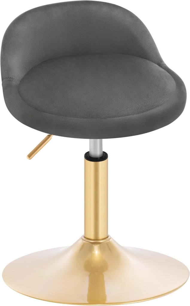 Sgabello da Trucco, Regolabile in Altezza, Sgabello Girevole per Ufficio, Sgabello da Trucco, in Velluto, 42,5-58 cm, per Cucina Soggiorno Camera da Letto,Rosa,BH425rs-1