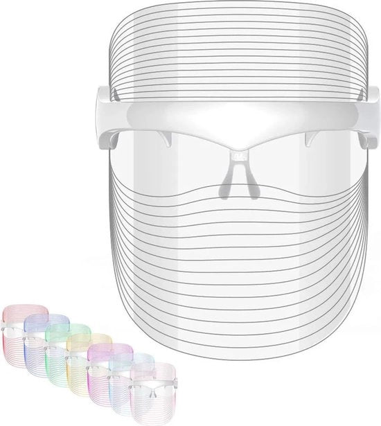 Terapia del viso con luce LED, 7 colori, tecnologia fotonica, facile da utilizzare, adatto per tutti i tipi di pelle, maschera di bellezza con alimentazione USB.