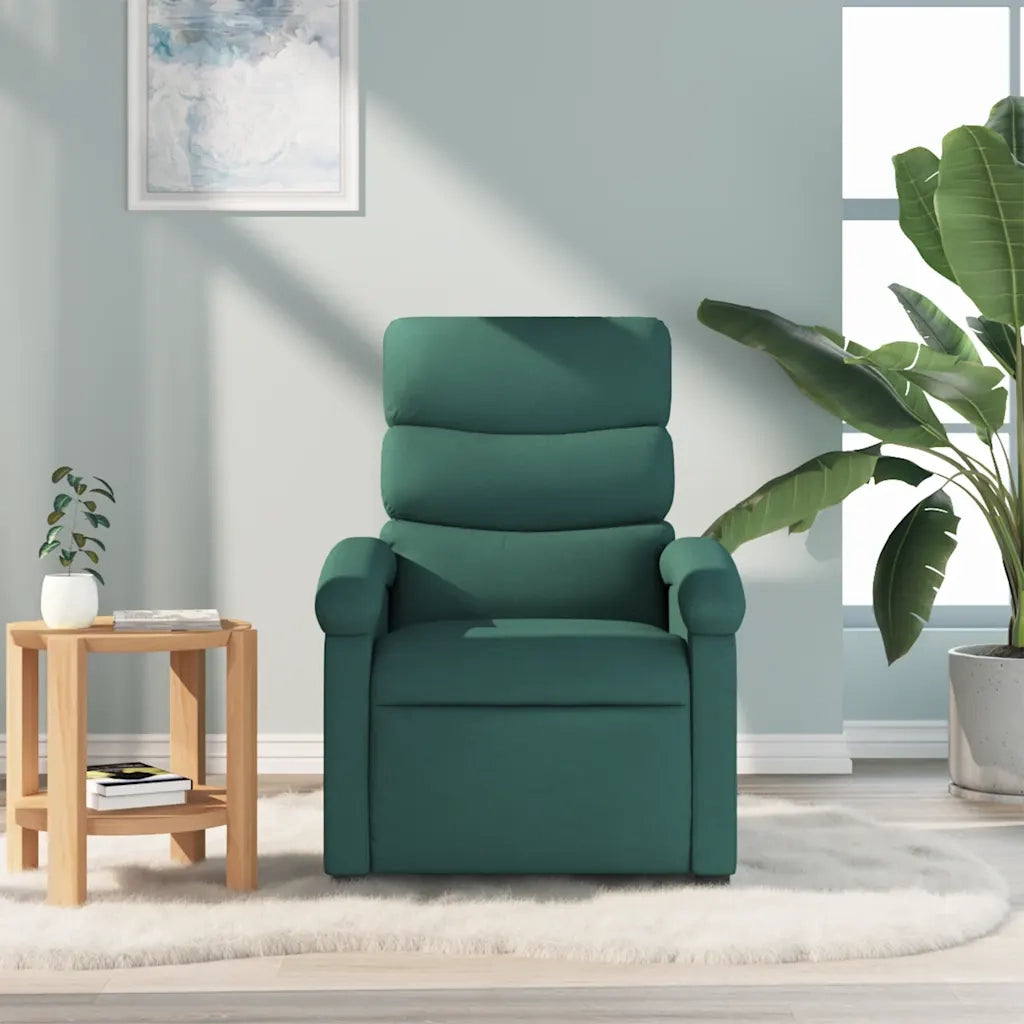 Divano Sedia-Poltrona Reclinabile in Tessuto Verde Scuro 949541
