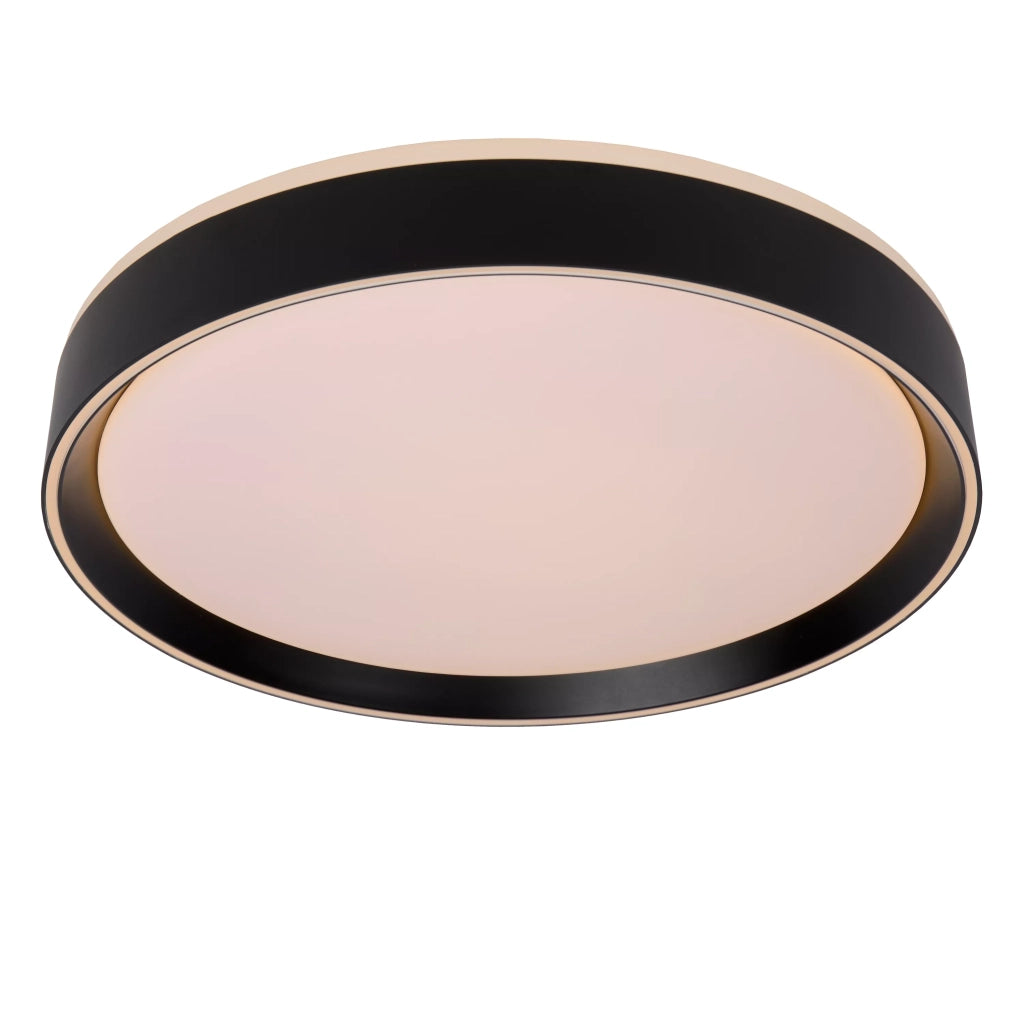 Plafoniera LED Lucide Nuria 40 cm nera 24W dimmer
