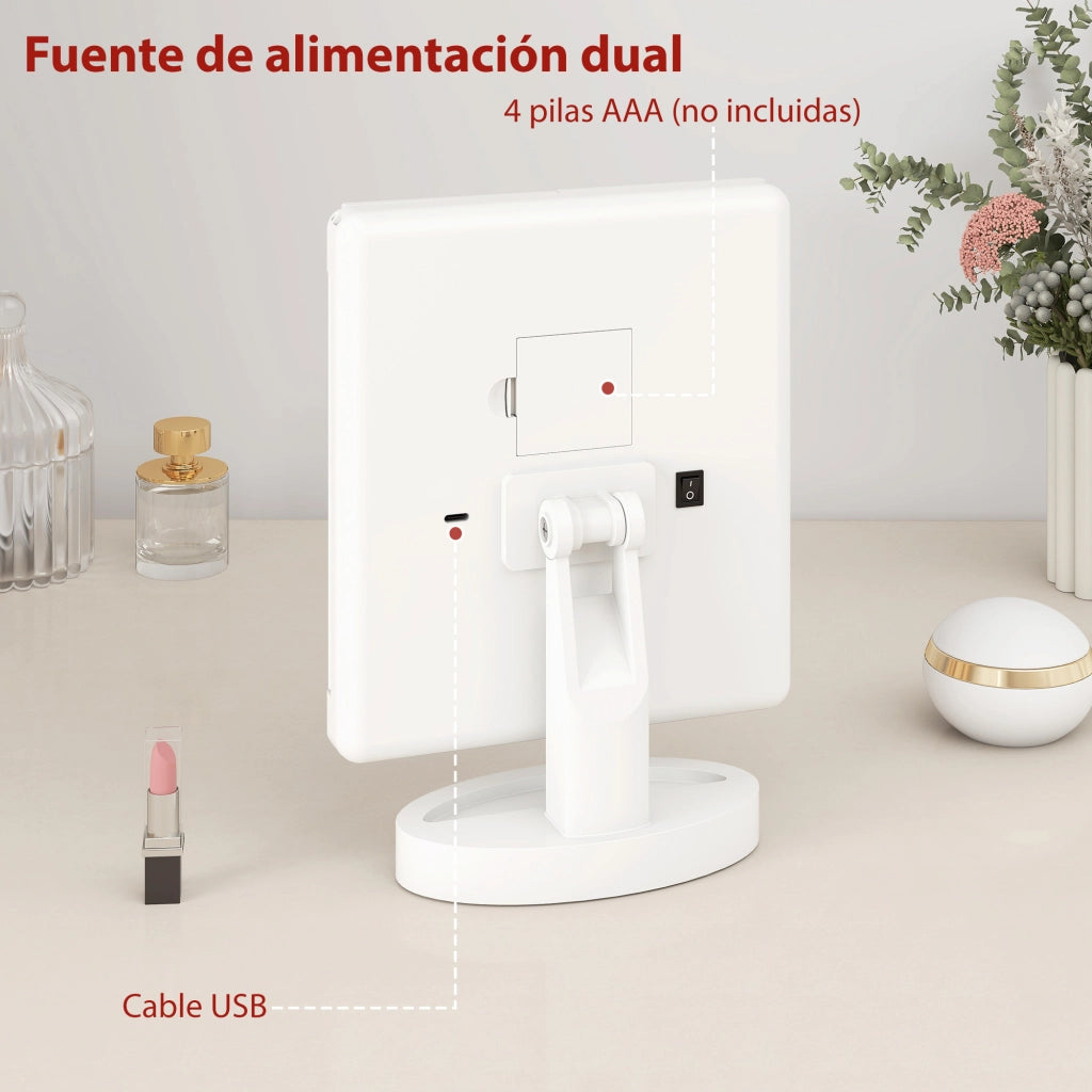 Specchio Trucco con Luce LED ¨C zephmum ¨C Bianco 21 Luci 1X/2X/3X