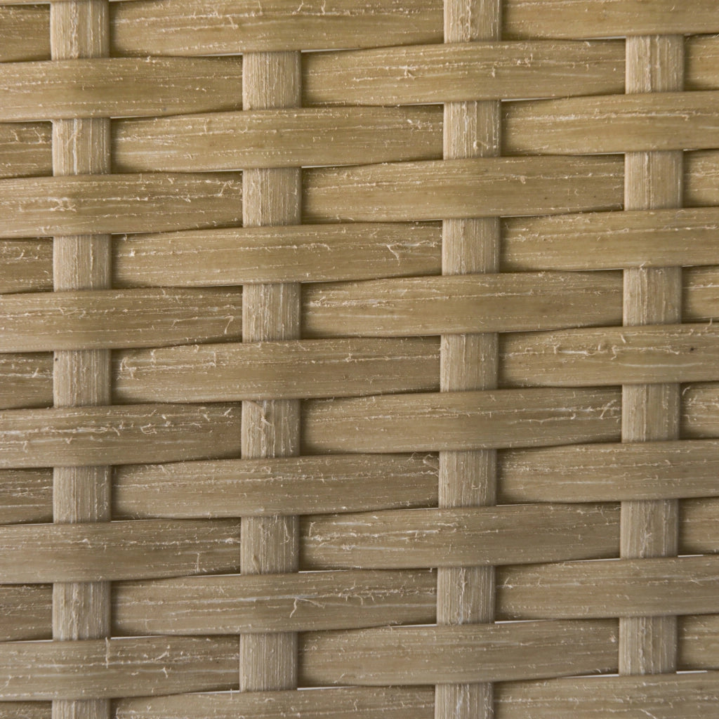 EasyComfort Set da Giardino in Rattan Stile Boho Chic con Divano Angolare e e Tavolino, Crema e Caffè