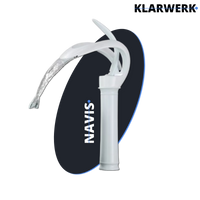 NAVIS | Rubinetto da bagno a cascata di design bianco alto | Elegante  in acciaio inox premium per lavelli alti miscelatore 2 attacchi