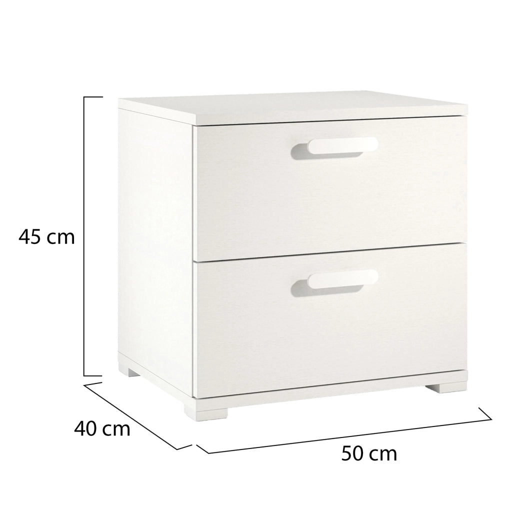 Scabiosa, Comodino un Ripiano Made in Italy, 40.00x50.00x45.00h cm Bianco
