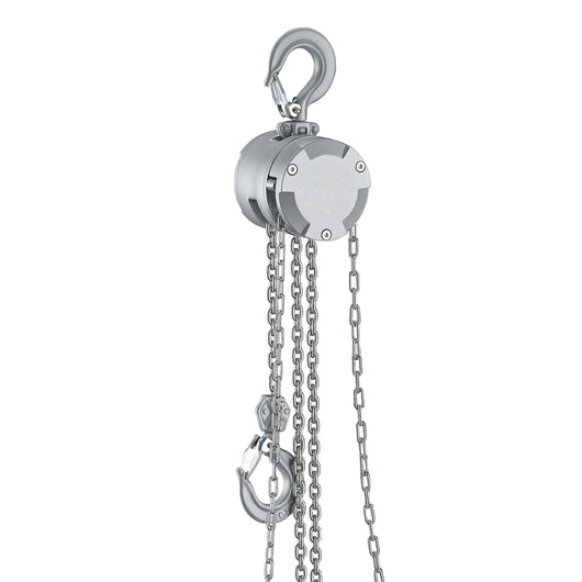 Paranco a catena manuale VX2-D in alluminio, capacità di carico 2 t, altezza di sollevamento 3 m, catena di carico G100, leggero e compatto, per impieghi gravosi