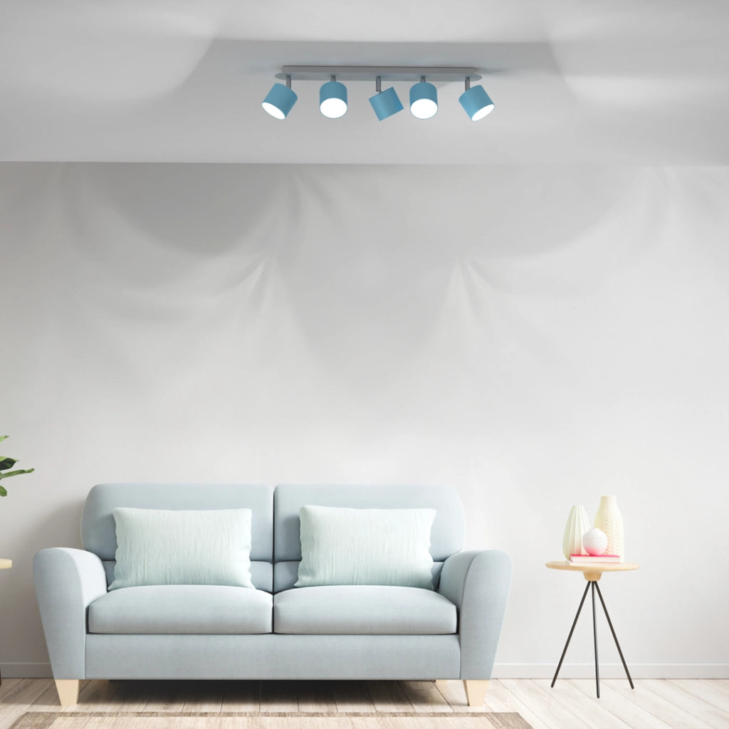 Plafoniera Milagro Dixie 5 luci GX53 blu/bianco metallo