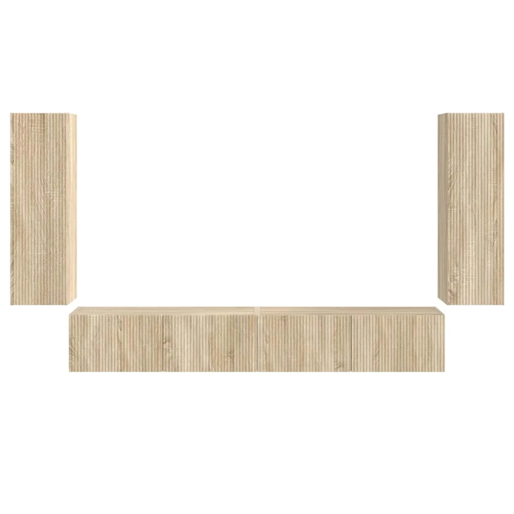 Set di Mobiletto da TV a Parete 4 pcs Rovere Sonoma 3408927