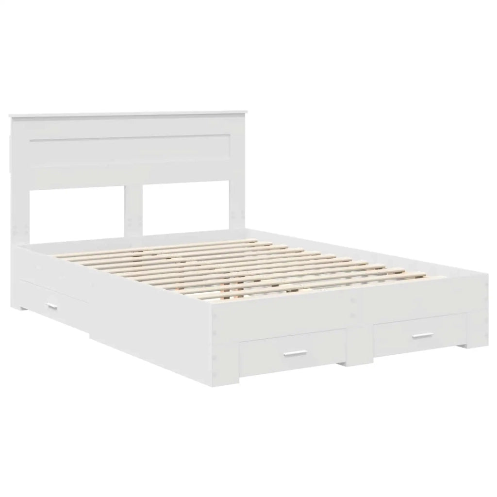 Struttura del letto Bianco 160 x 200 cm Legno multistrato
