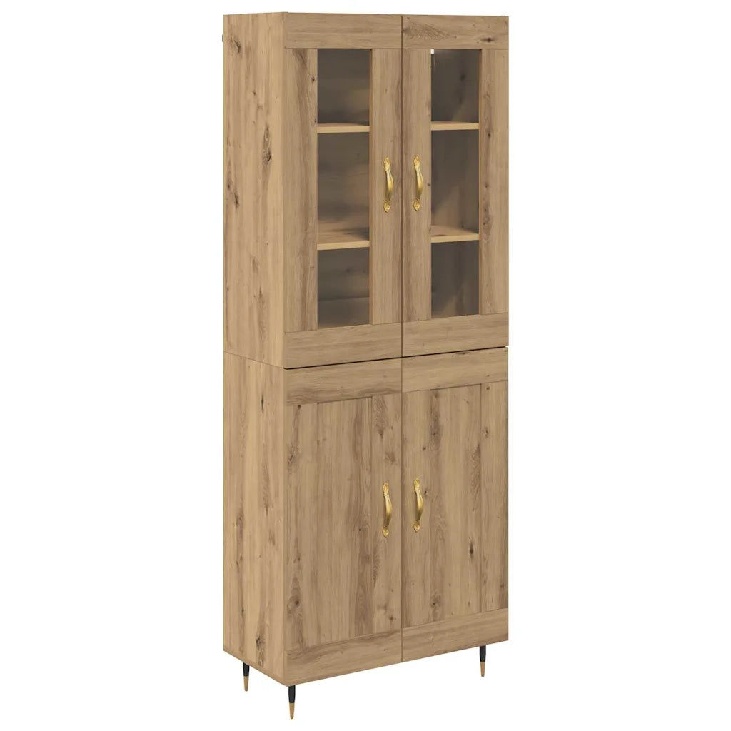 Credenza 2 pcs Rovere artigianale Legno multistrato